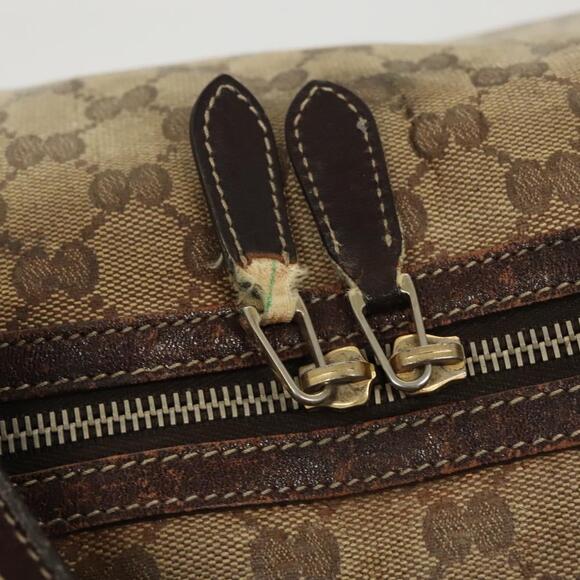 GUCCI GG Crystal Shoulder Bag Coated Canvas Brown Gold - Picture 15 of 16